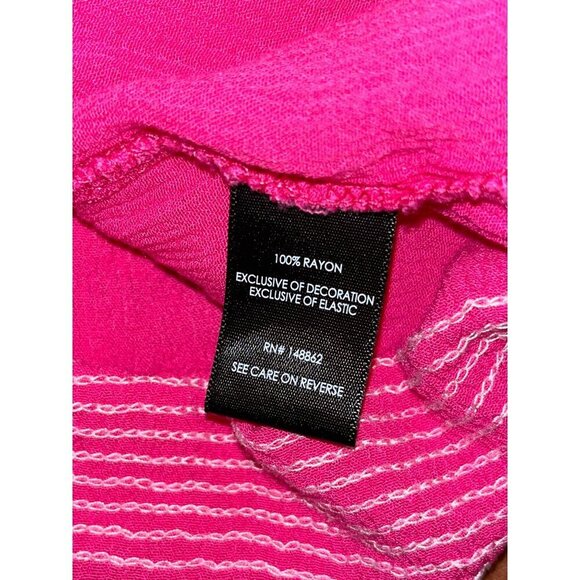 Torrid Babydoll Crinkle Gauze Womens 1x Hot Pink  Boho Embroidered top - Picture 7 of 10
